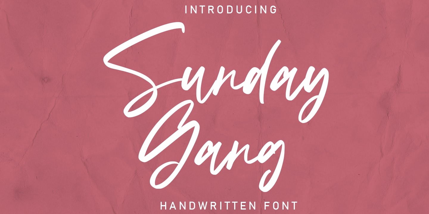 Пример шрифта Sunday Gang #1
